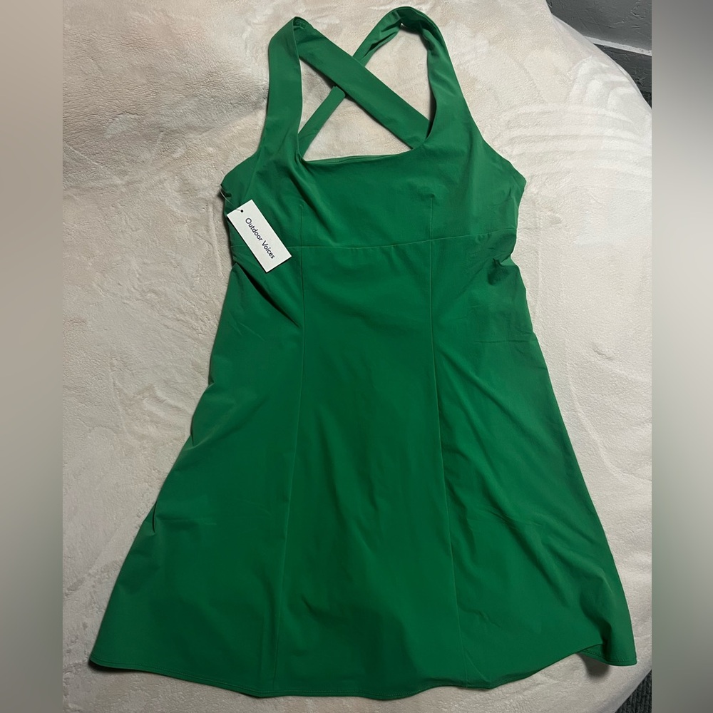 Kelly Green Cross Back Tennis Dress